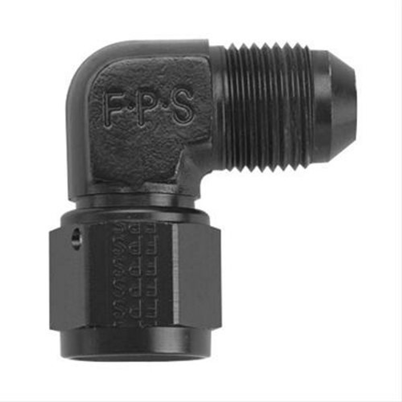 #3 Female Swivel to Male 90 Degree Fitting Black