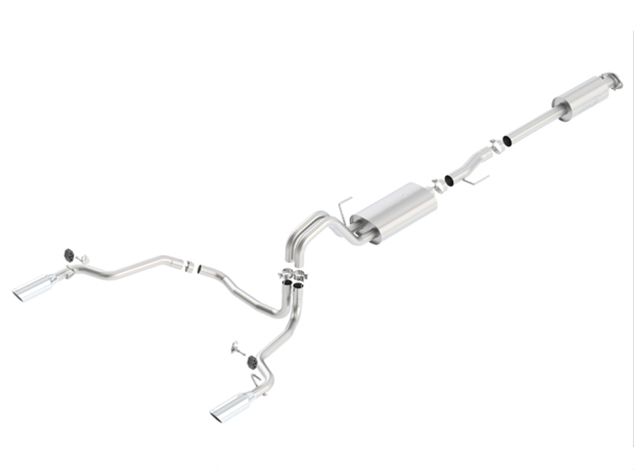 Borla 15-16 Ford F-150 3.5L EcoBoost Ext. Cab Std. Bed Catback Exhaust S-Type Single Split Rear Exit - 140615