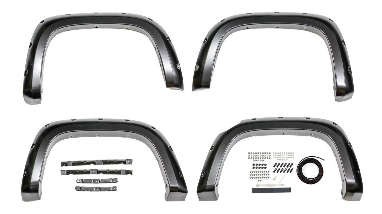 Bushwacker 15-18 Chevy ado Fleetside Pocket Style Flares 4pc 61.7in Bed - Black - 40969-02