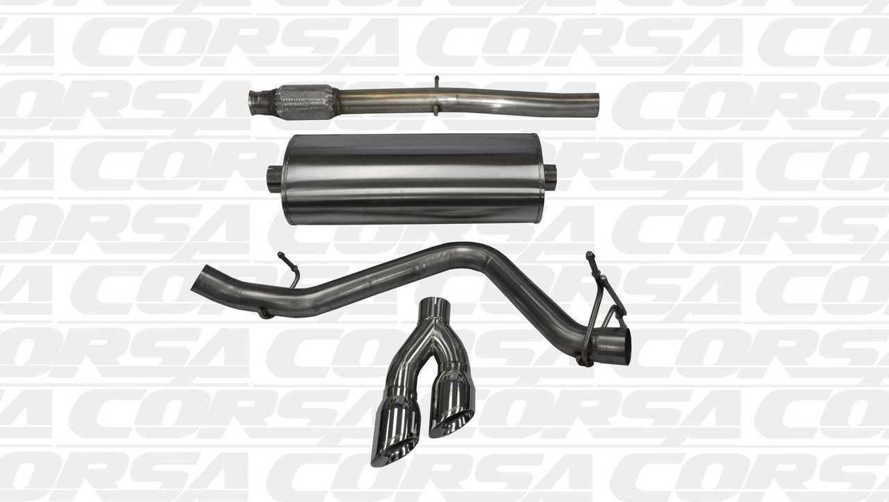 Corsa 14 GMC Sierra/Chevy Silv 1500 Crew Cab/Short Bed 5.3L V8 Polished Sport Single Side CB Exhaust - 14873