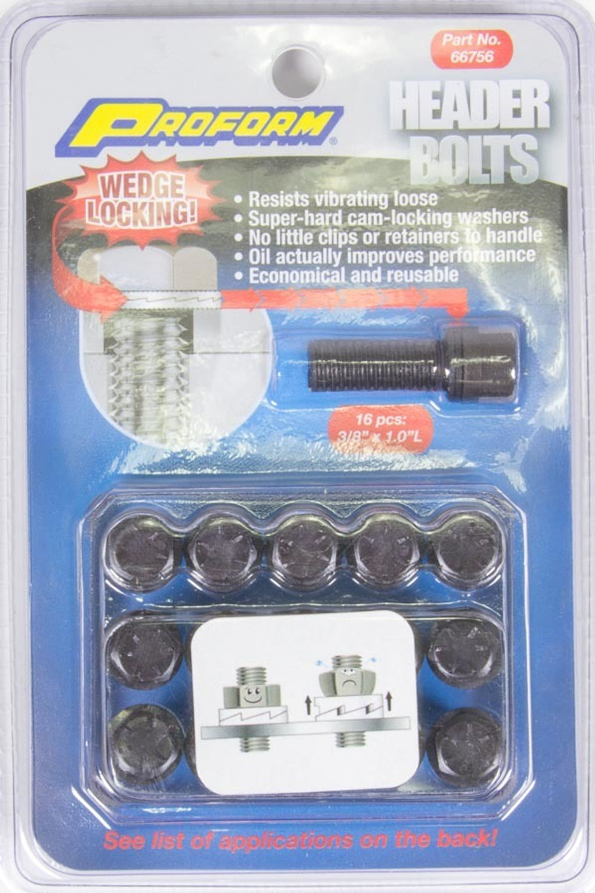 Wedge Locking Header Bolts 3/8in x 1in 16pcs.