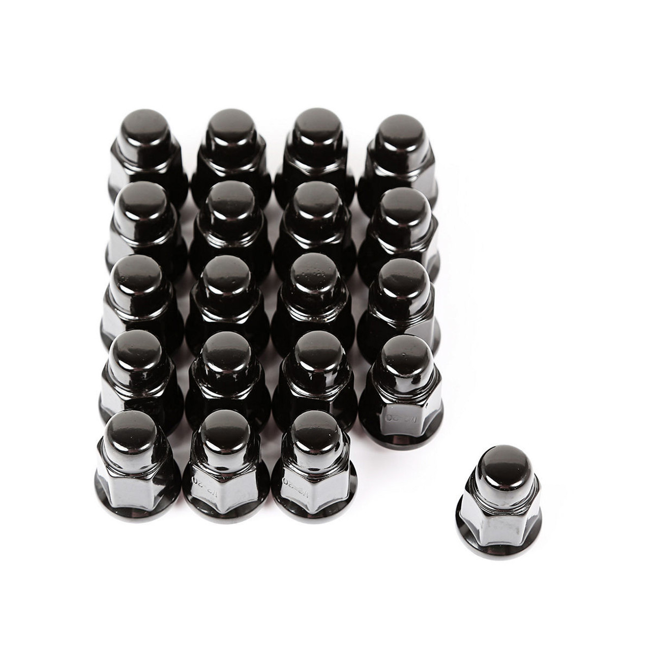 Wheel Lug Nut  Set of 20 Black  1/2-20