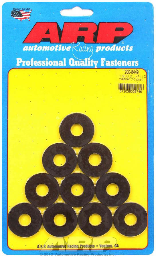ARP .471 ID x 1.30 OD No Chamfer Black Washer - Pack of 10 - 200-8449