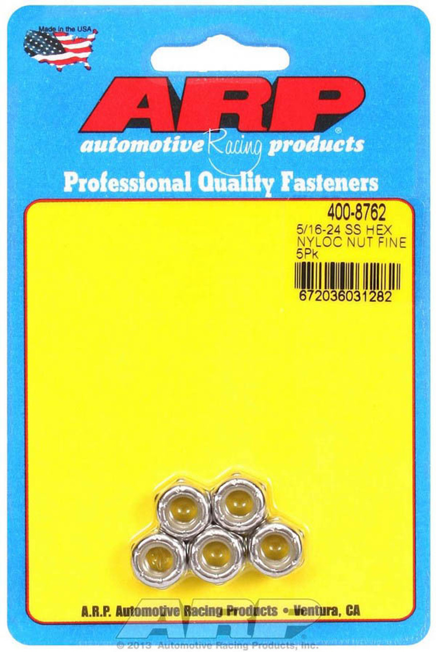 S/S 6pt. Fine Nyloc Nuts - 5/16-24 (5)