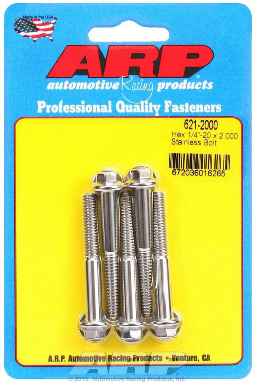 ARP 1/4-20 x 2in SS Hex Bolt Kit (Pack of 5) - 621-2000