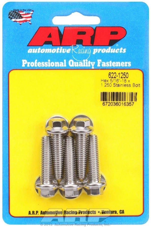 ARP 5/16-18 x 1.250 Hex SS Bolts - 622-1250