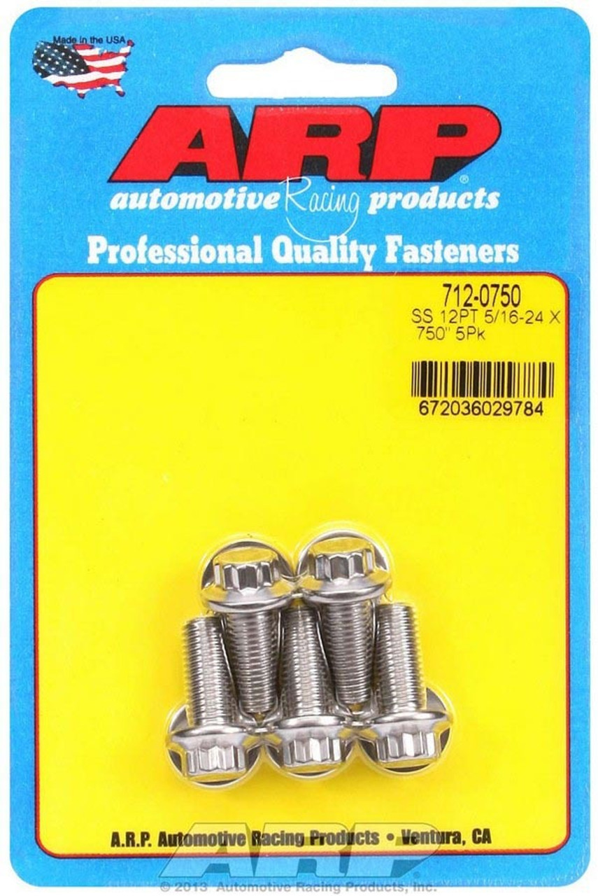 ARP 5/16-24 x .75in Lenght 12pt SS Bolts (5/pkg) - 712-0750