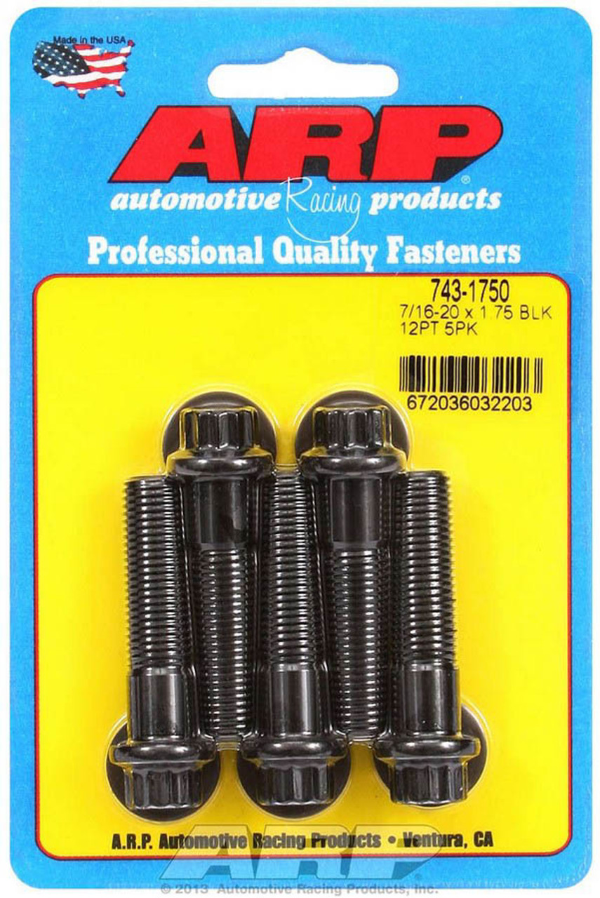 ARP 7/16-20 x 1.750 12pt black oxide bolts - 743-1750