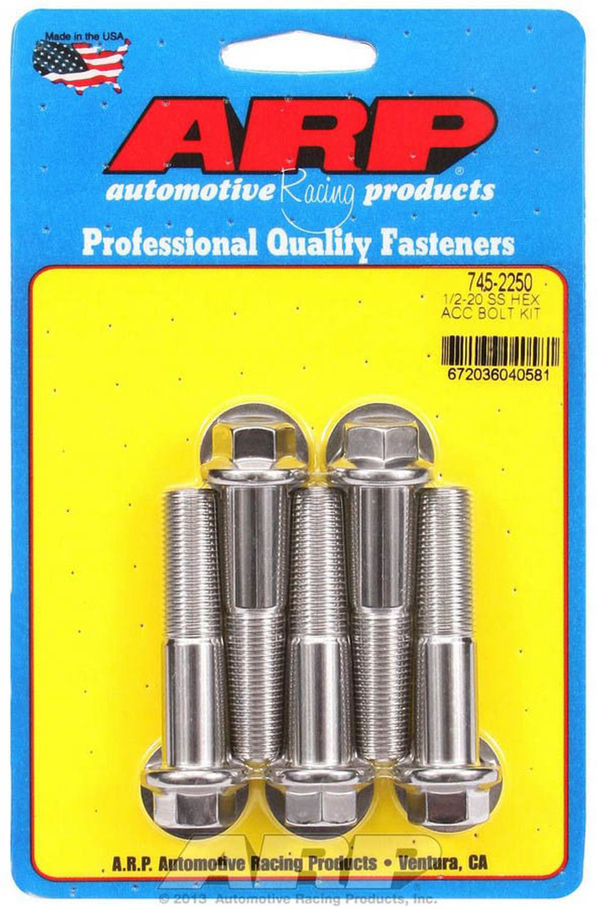 S/S Bolt Kit - 6pt. (5) 1/2-20 x 2.250