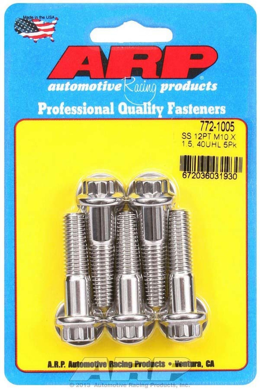 ARP M10 x 1.50 x 40 12pt SS Bolts (5/pkg) - 772-1005