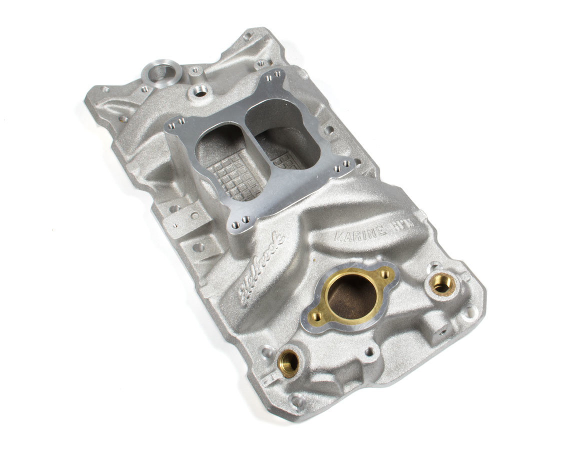 Edelbrock Manifold SBC 23-Degree Marine RPM 1987-1995 w/ Brass - 2506