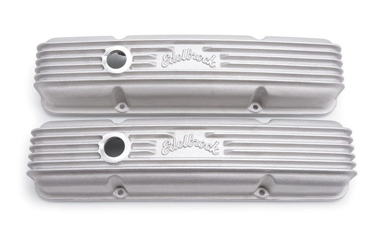 Edelbrock Valve Cover Classic Series Chevrolet 1959-1986 262-400 CI V8 w/ Oil Fill Hole Satin - 41449