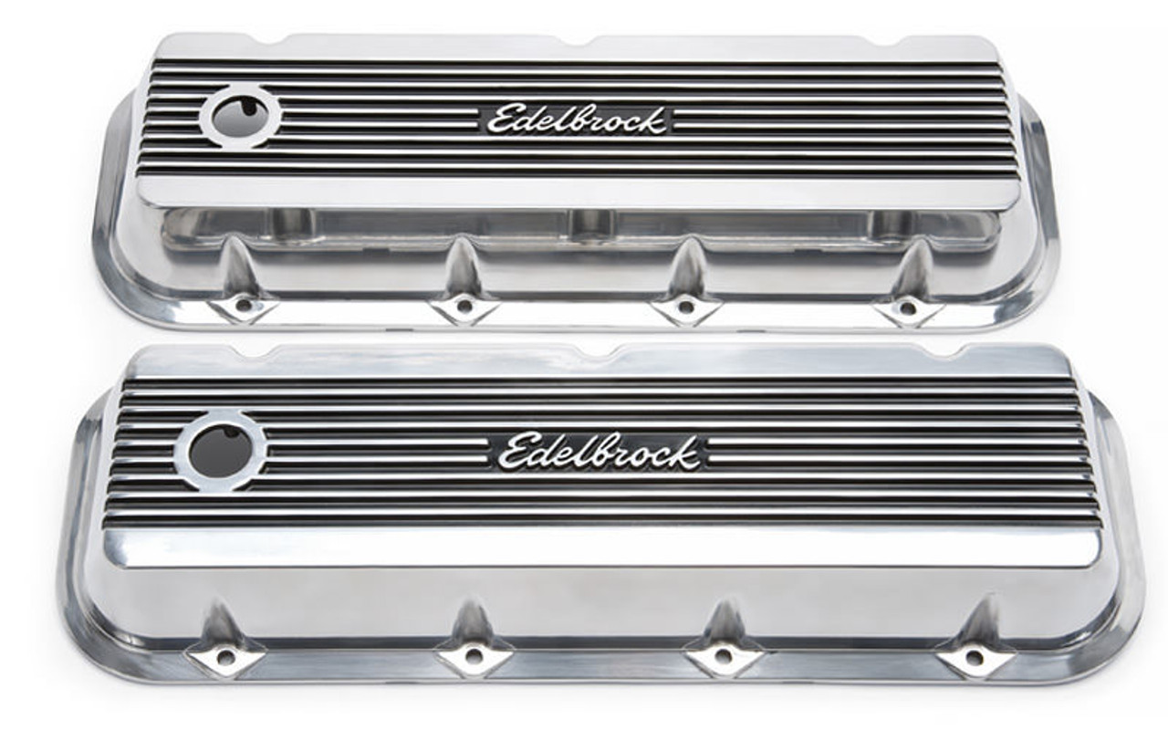 Edelbrock Valve Cover Elite II Chevrolet 1965 and Later 396-502 Big Block V8 Polished - 4275