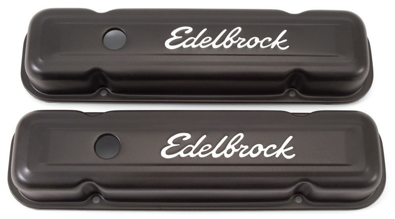 Edelbrock Valve Cover Signature Series Pontiac 1962-1979 301-455 CI V8 Low Black - 4453