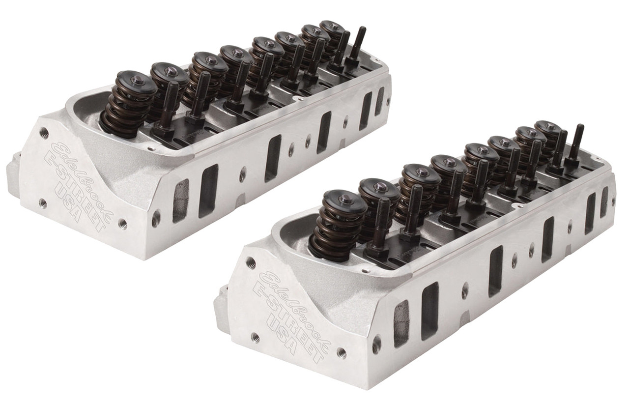 Edelbrock Cylinder Heads E-Street Sb-Ford w/ 1 90In Intake Valves Complete Packaged In Pairs - 5023