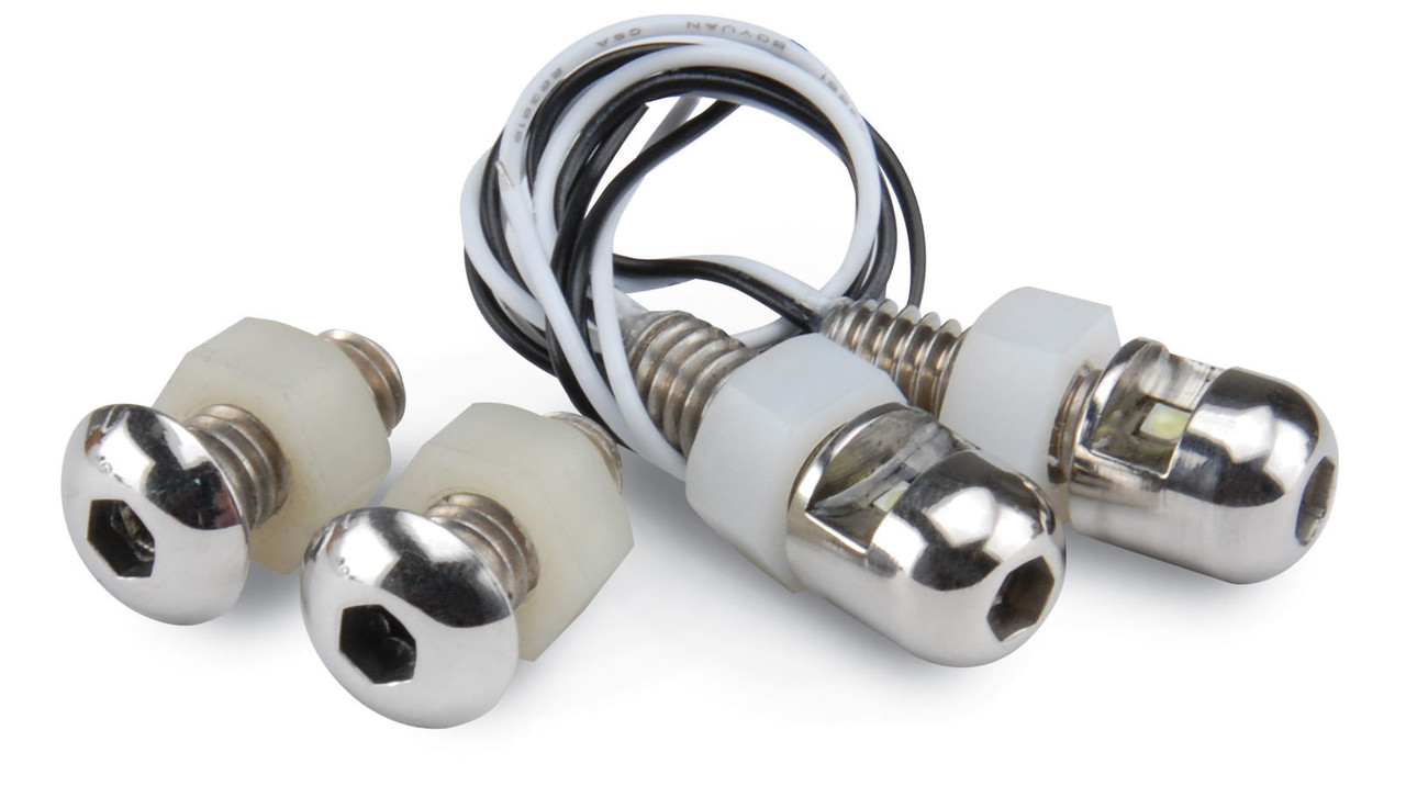 Lite'n Boltz License Plate Bolts Pair White