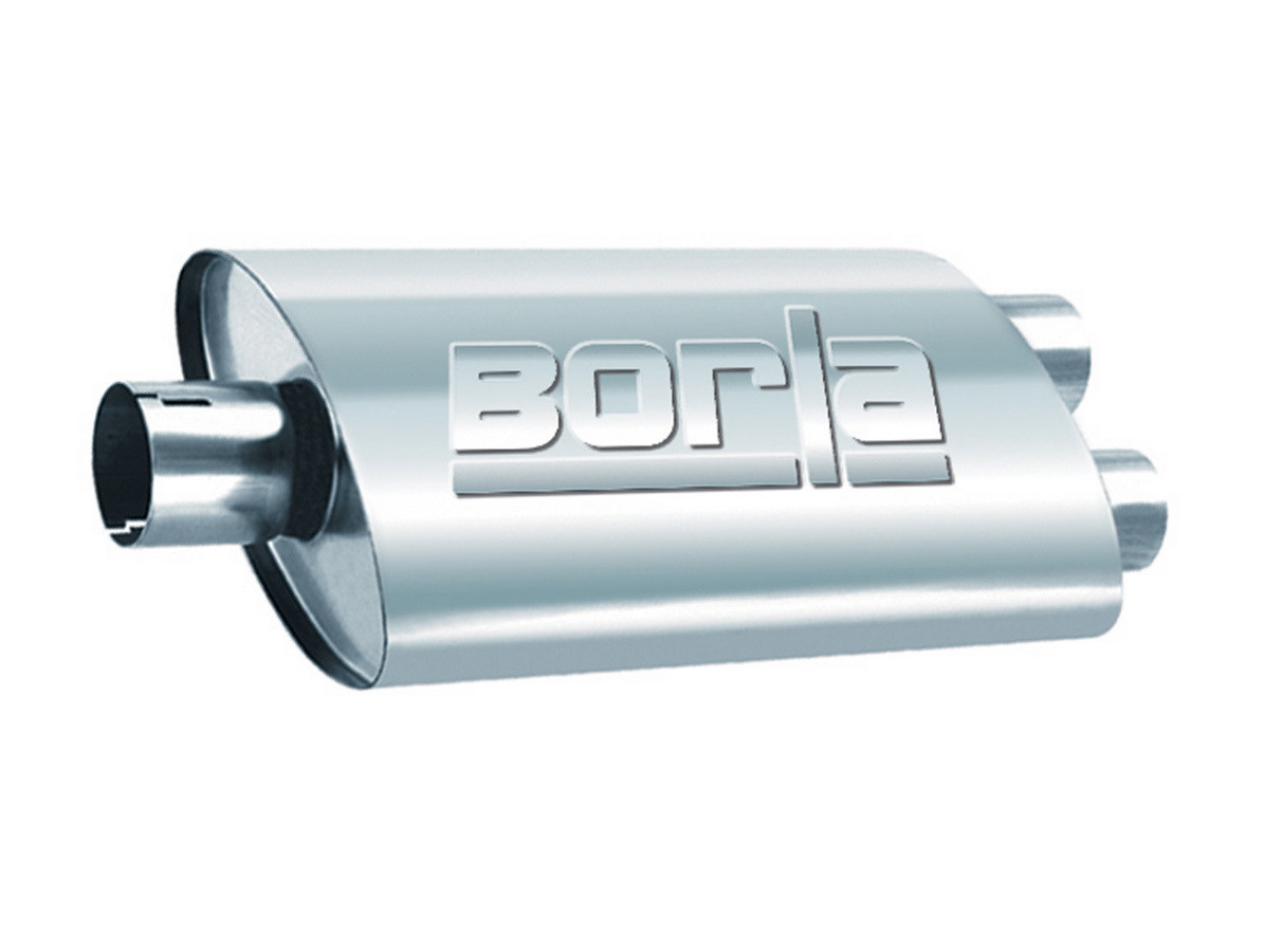 Borla Pro-XS 3in, 2-1/2in, 19in x 9-1/2in x 4in Oval Cen/Dual Turbo XL Muffler - 40349