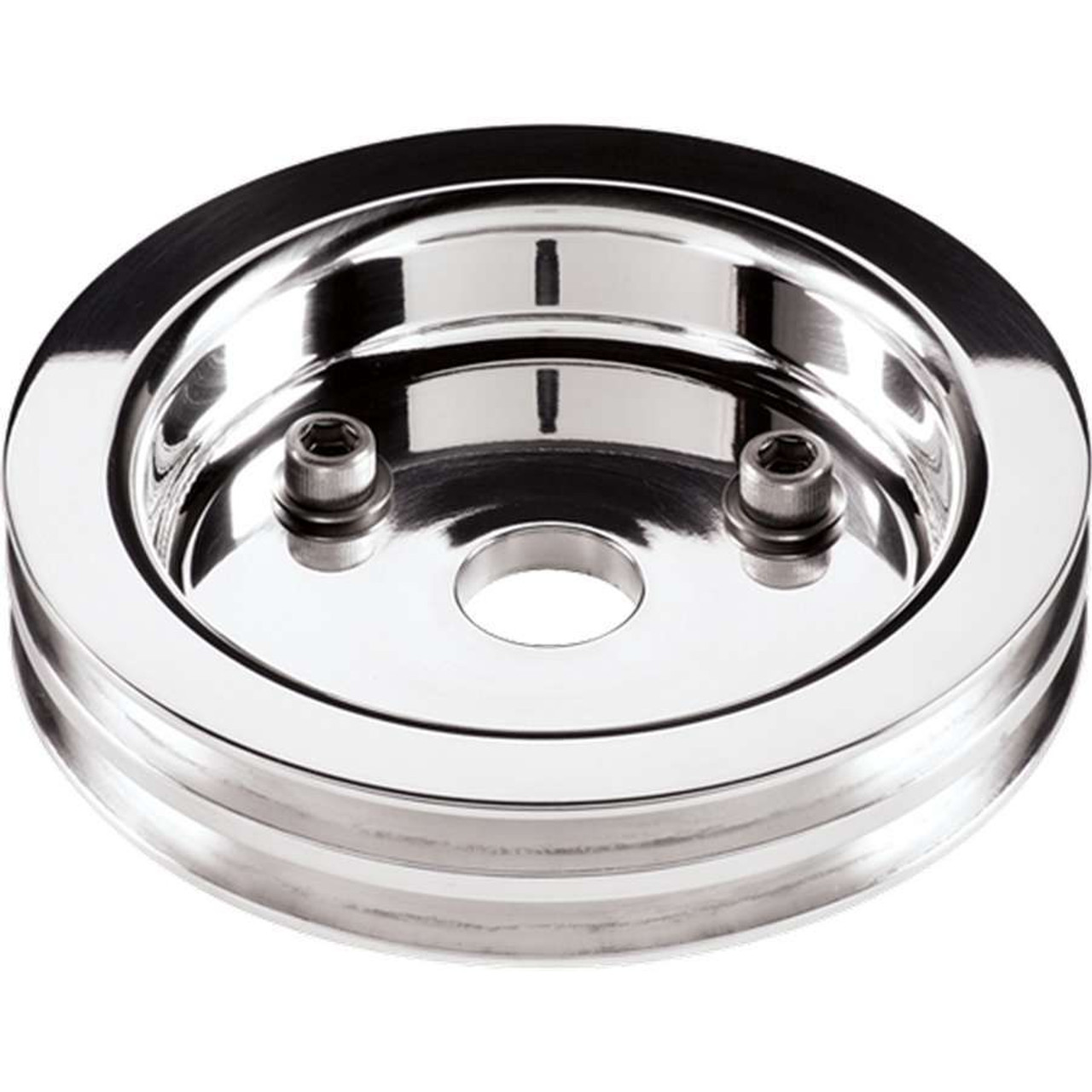 Polished SBC 2 Groove Lower Pulley