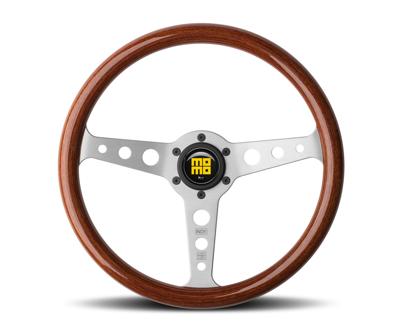 Indy Steering Wheel Wood/Brushed Silver