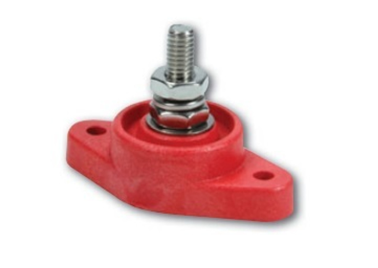 Power Distribution Block Red Single Post