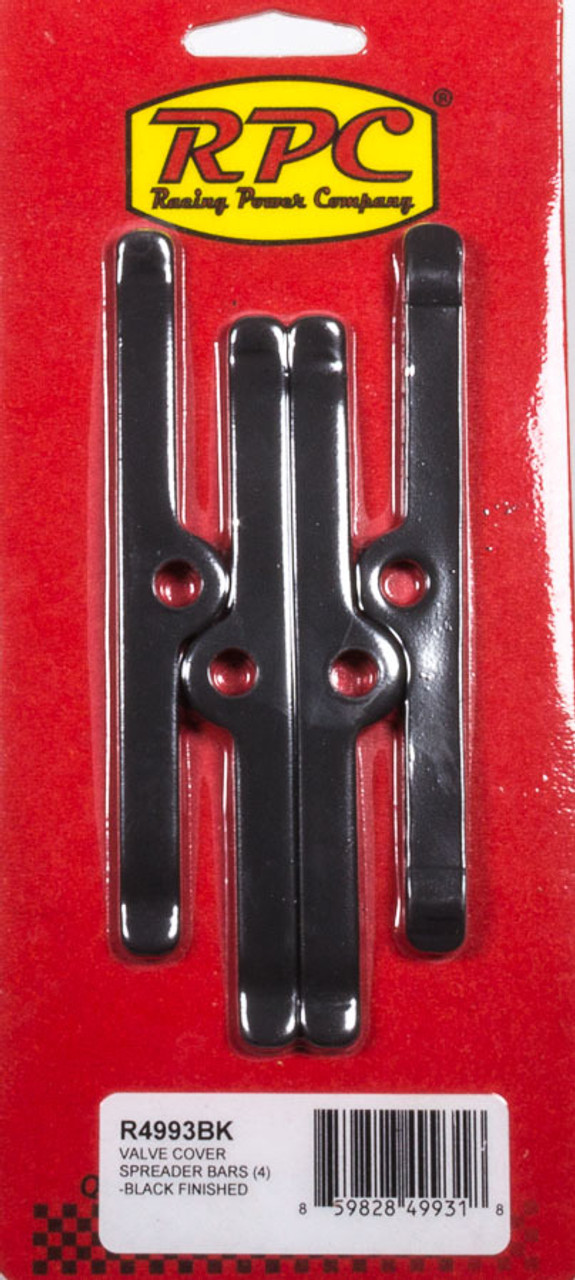 Black SBC Valve Cover Spreader Bars 4-3/4in