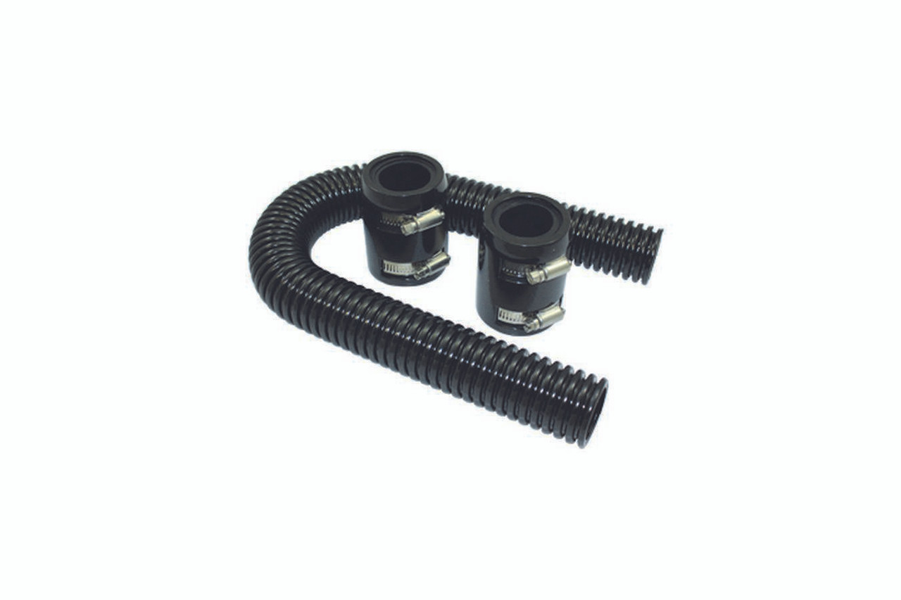 Radiator Hose Kit  24in w/Aluminum Caps Black