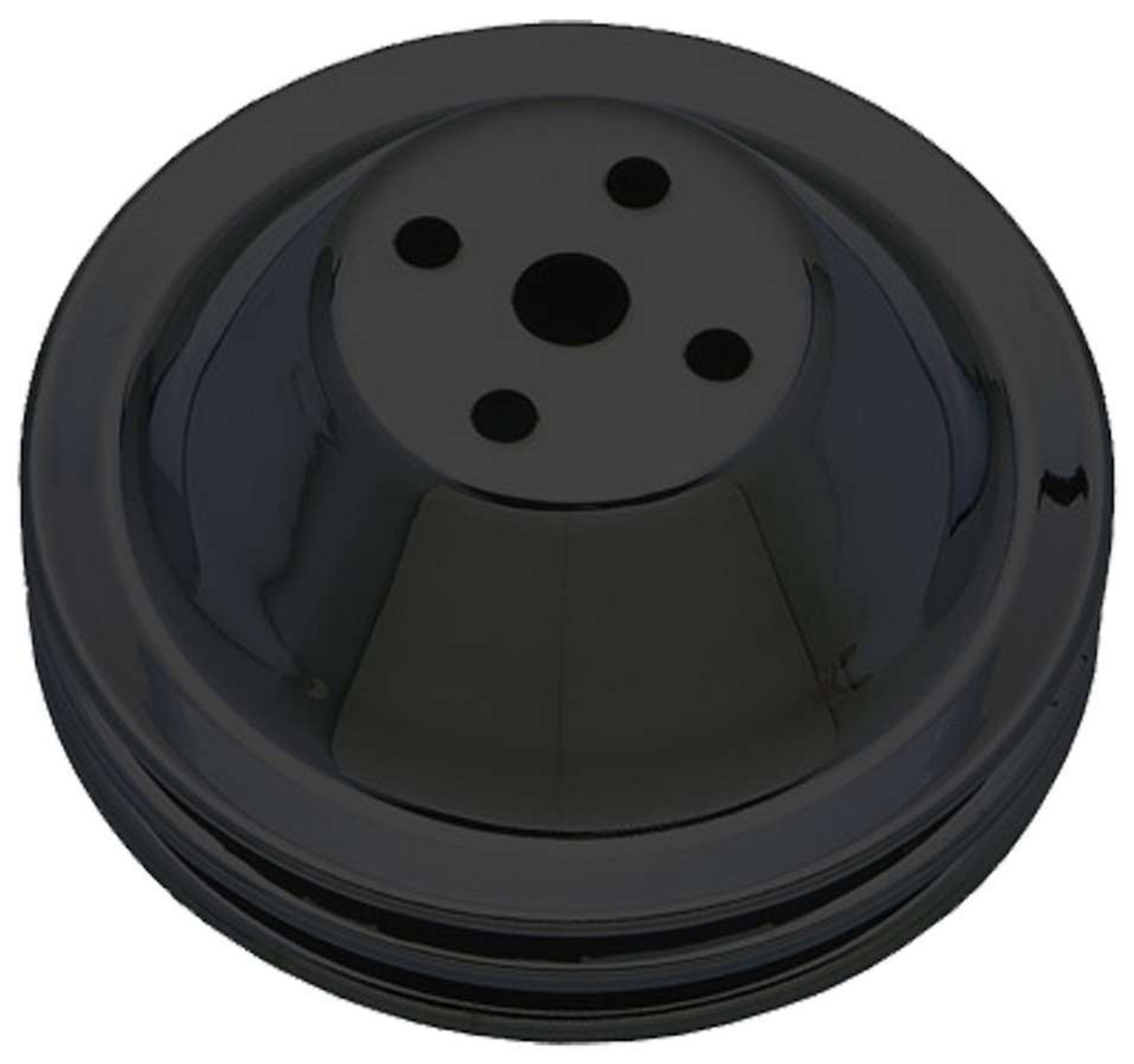 SBC SWP Water Pump Pulley 2 Groove Black