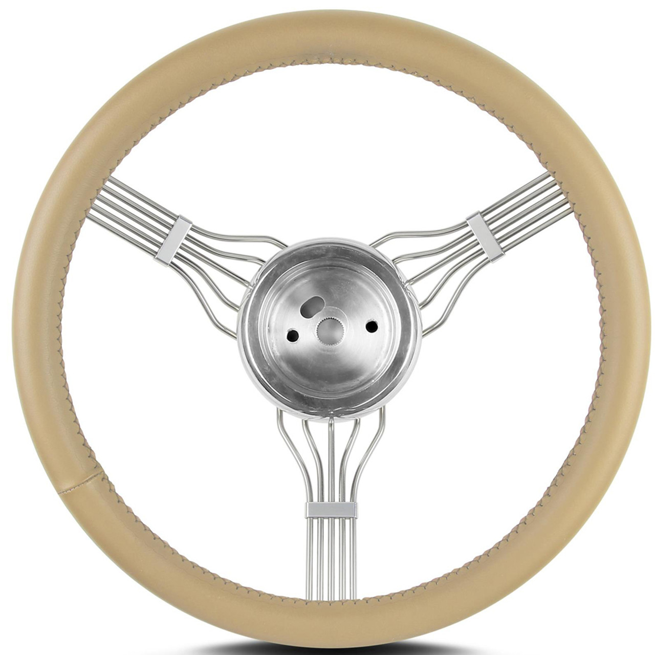 Steering Wheel Newstalgi c Banjo Pol. w/Tan Wrap