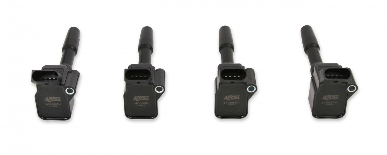 ACCEL Ignition Coils - 2014-2019 VW/Audi 1.8/2.0L Engines, 4-Pack, Black (ACC-1140088K-4)