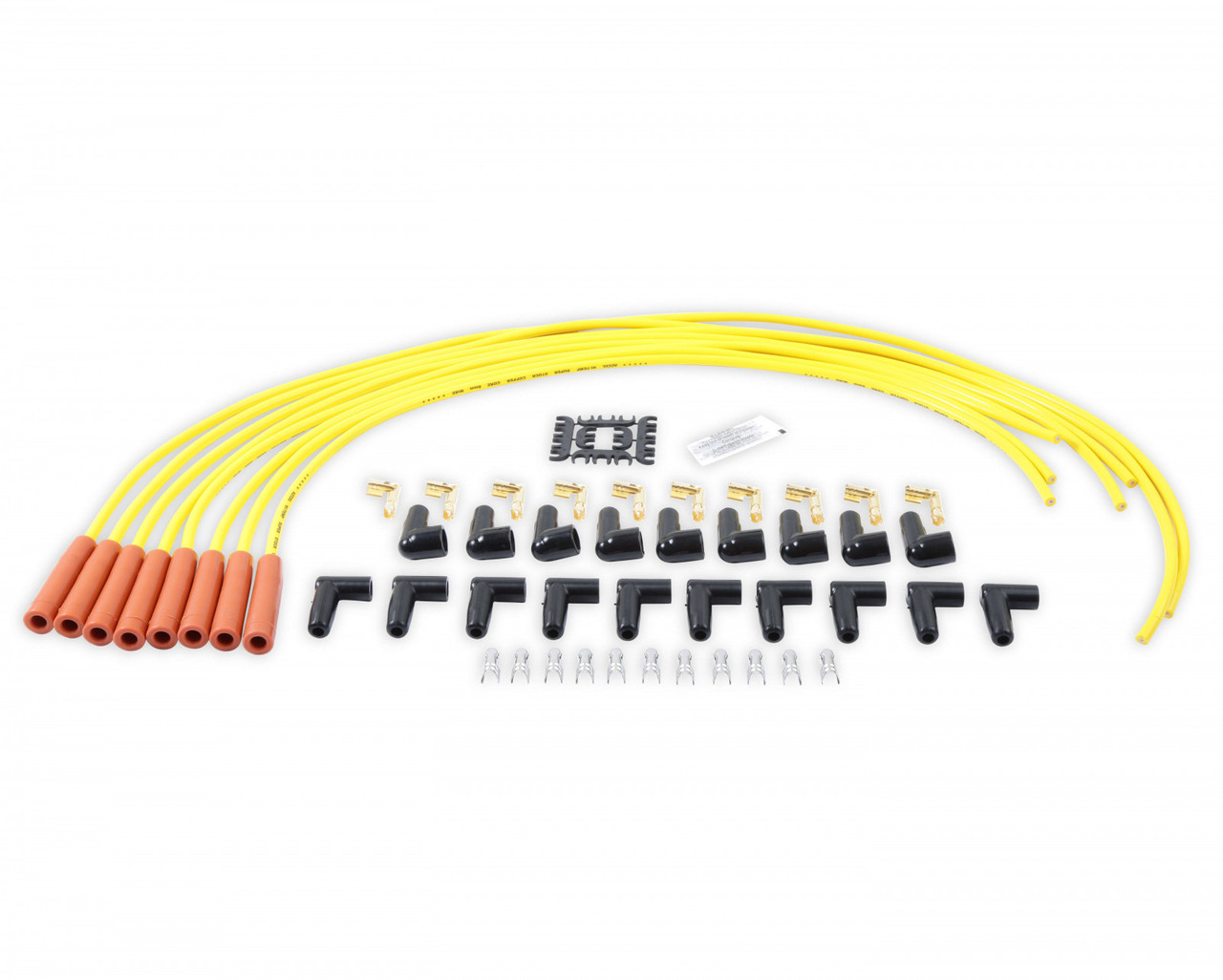 ACCEL Spark Plug Wire Set - 8mm - Yellow with Orange Straight Boots ACC-14038 (ACC-14038)
