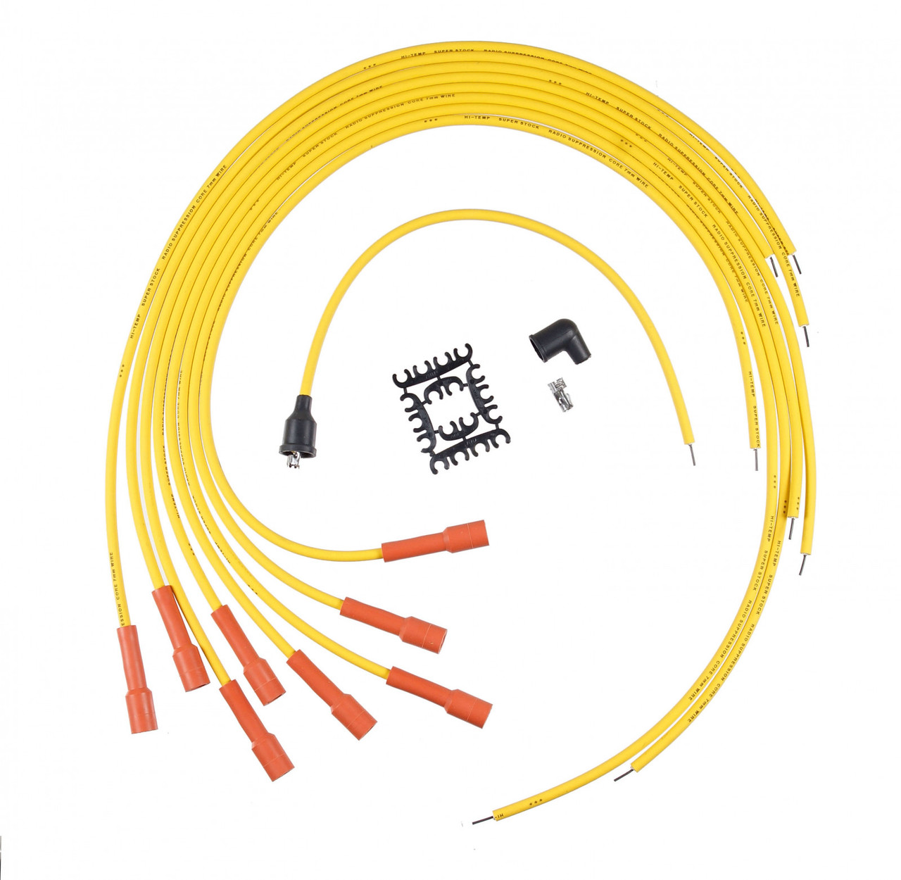 ACCEL Spark Plug Wire Set - Super Stock Graphite Core 7mm - Universal - Straight Boots - Yellow (ACC-13010ACC)