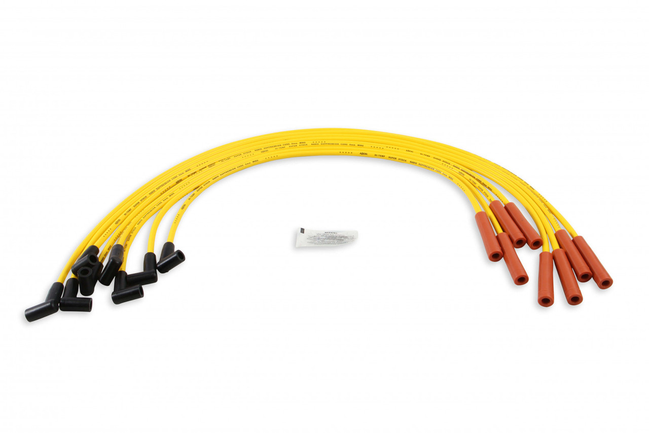 ACCEL Spark Plug Wire Set - Super Stock Graphite Core - 8mm - Buick/Pontiac/Olds - Yellow (ACC-24051)