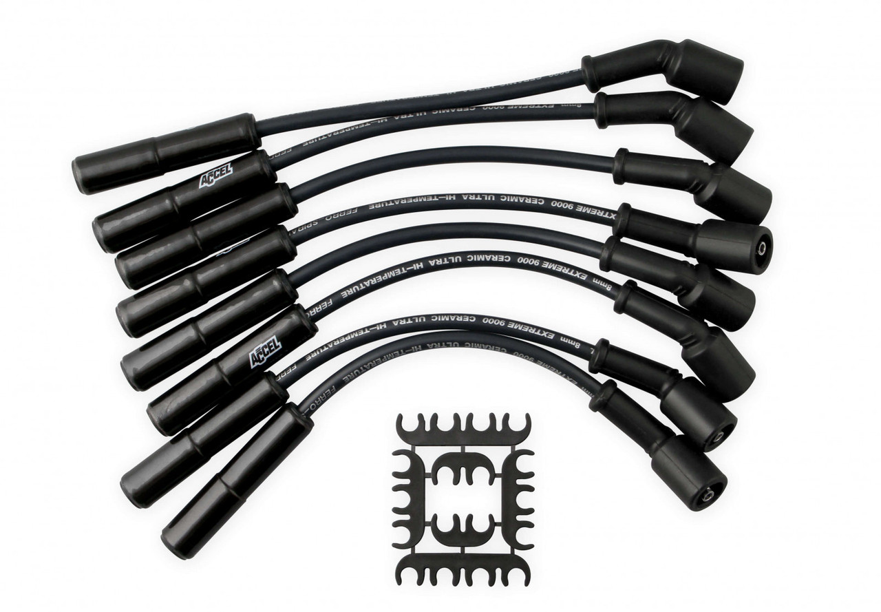 ACCEL Spark Plug Wire Set - Extreme 9000 Black Ceramic Boot - GM 4.8/5.3/6.0/6.2L (ACC-29059CK)