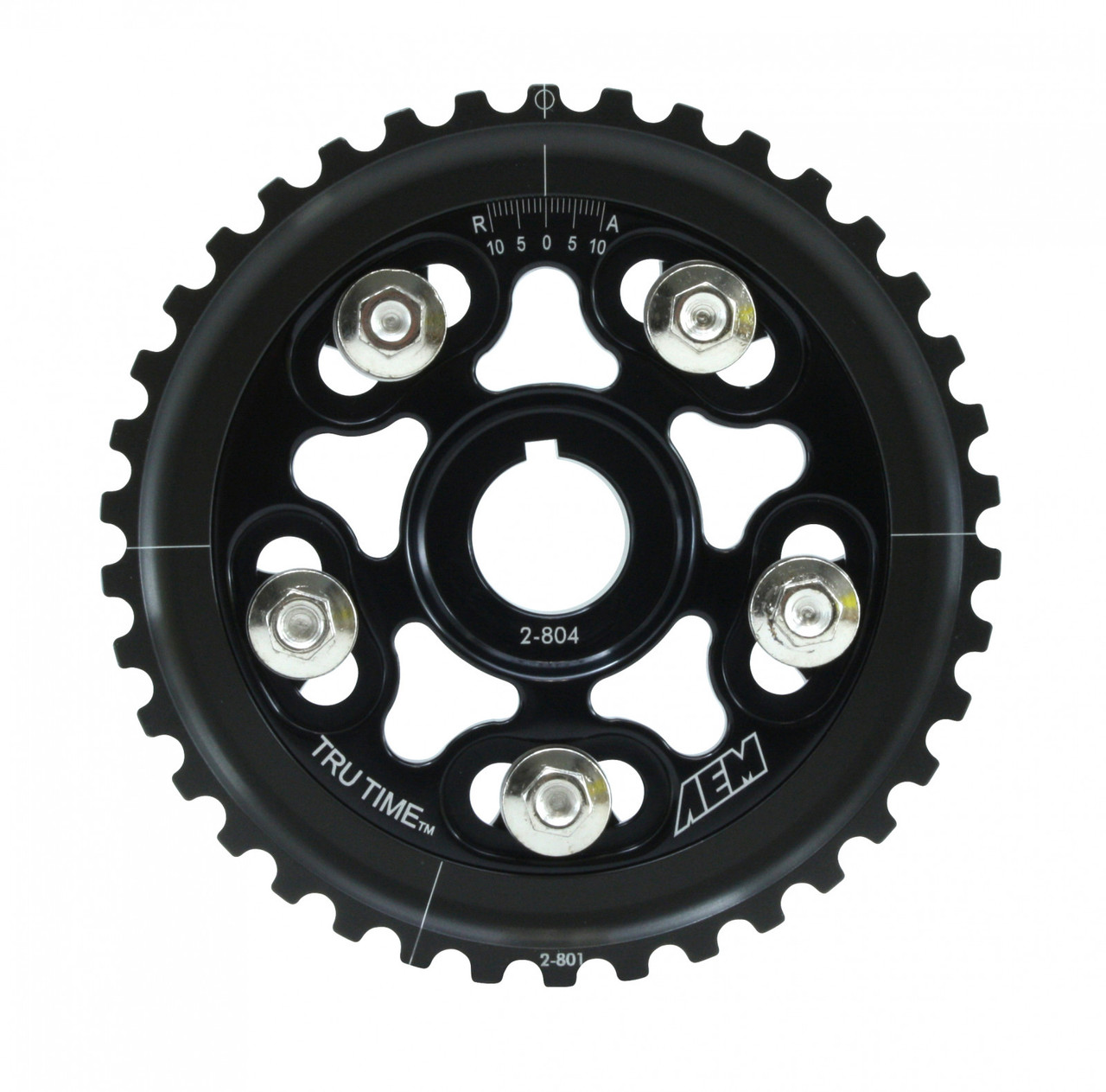 AEM Tru-Time Adjustable Cam Gear Black 5-Bolt Honda D16Y7 & D16Y8 (AEM-23-804BK)