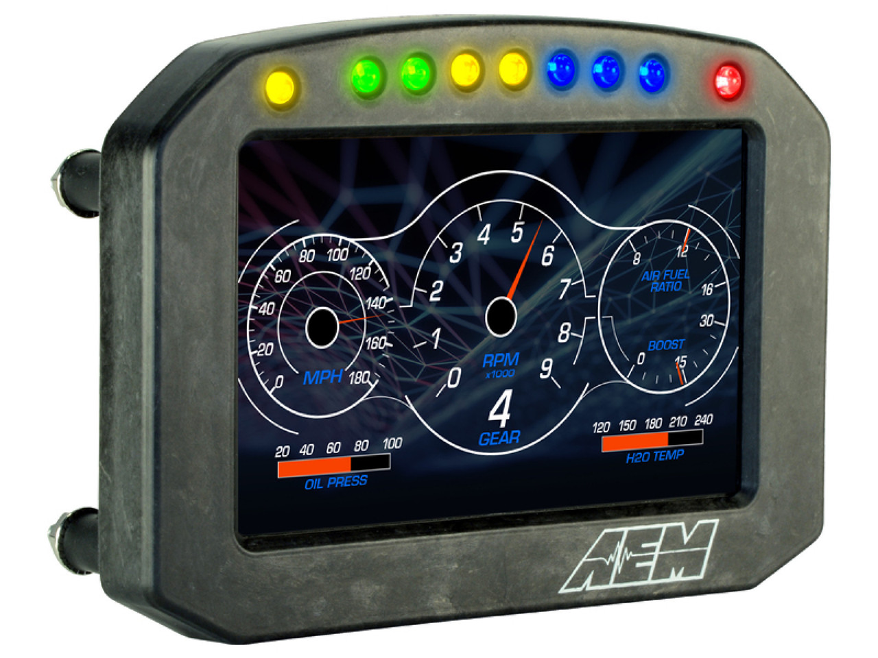 AEM CD-5 Carbon Flat Panel Digital Racing Dash Display - Non-Logging / GPS Enabled (AEM-305602F)