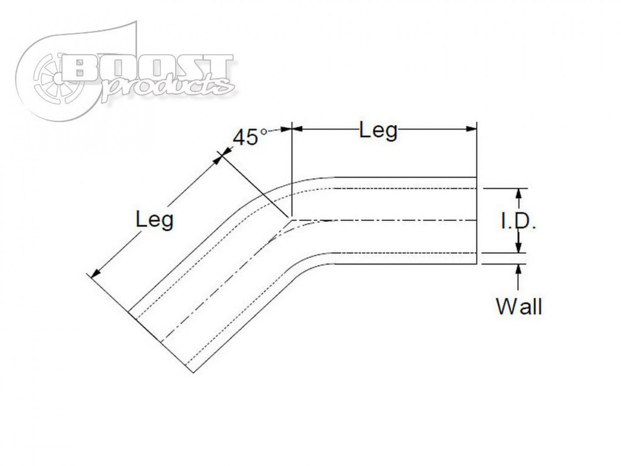 BOOST Products Silicone Elbow 45 Degrees, 30mm (1-3/16") ID, Black (BOP-3253000300)