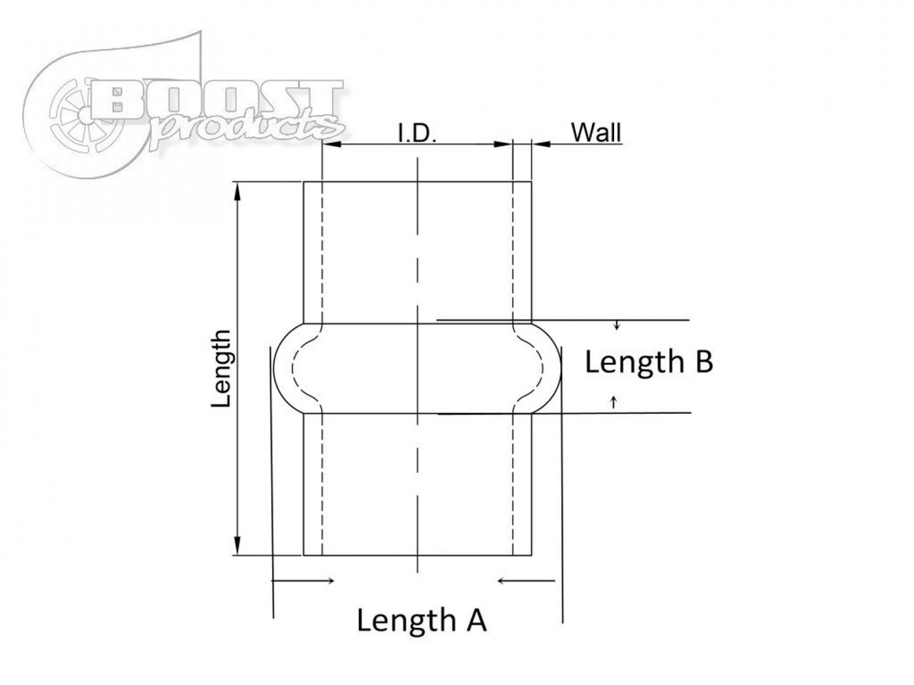 BOOST Products Silicone Coupler with single Hump, 45mm (1-3/4') ID, Black (BOP-3252000450)