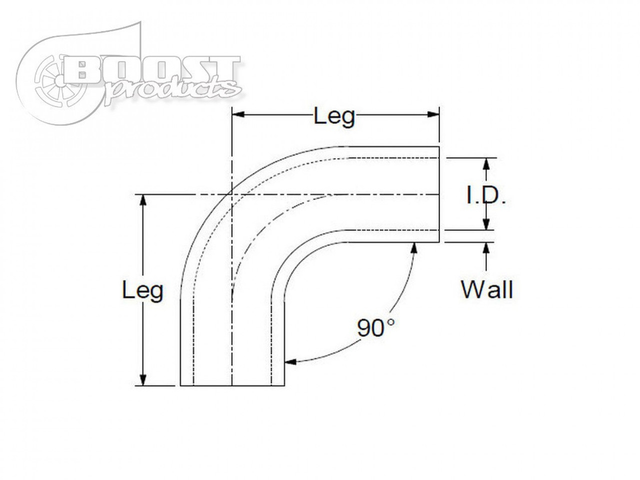 BOOST Products Silicone Elbow 90 Degrees, 89mm (3-1/2") ID, Black (BOP-3254000890)