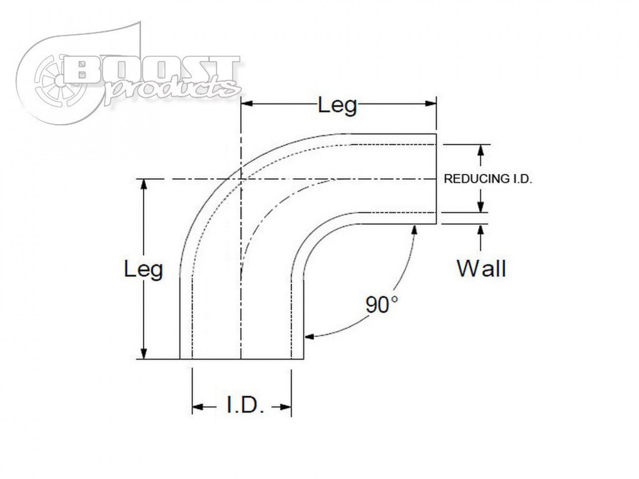 BOOST Products Silicone Reducer Elbow 90 Degrees, 63 - 51mm (2-1/2" - 2") ID, Black (BOP-3259063051)