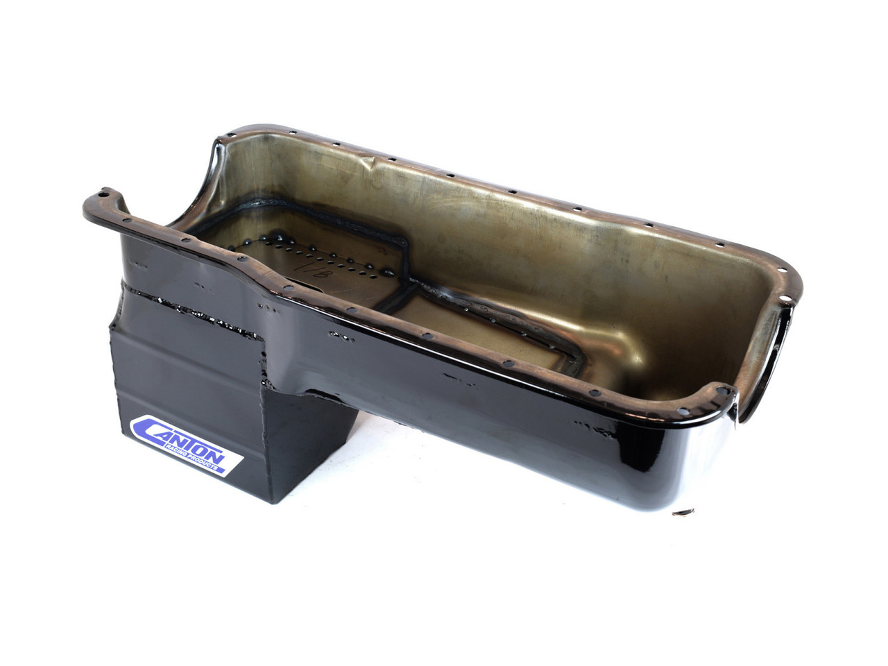 Canton 16-670 Oil Pan 351W Ford 66-77 Bronco Rear Sump Oil Pan Black Powder Coat (CRP-16-670)