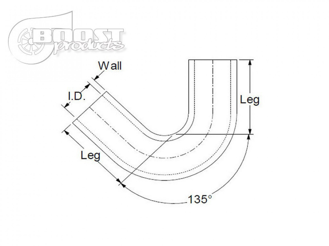 BOOST Products Silicone Elbow 135 Degrees, 86mm (3-3/8") ID, Blue (BOP-3275000850)