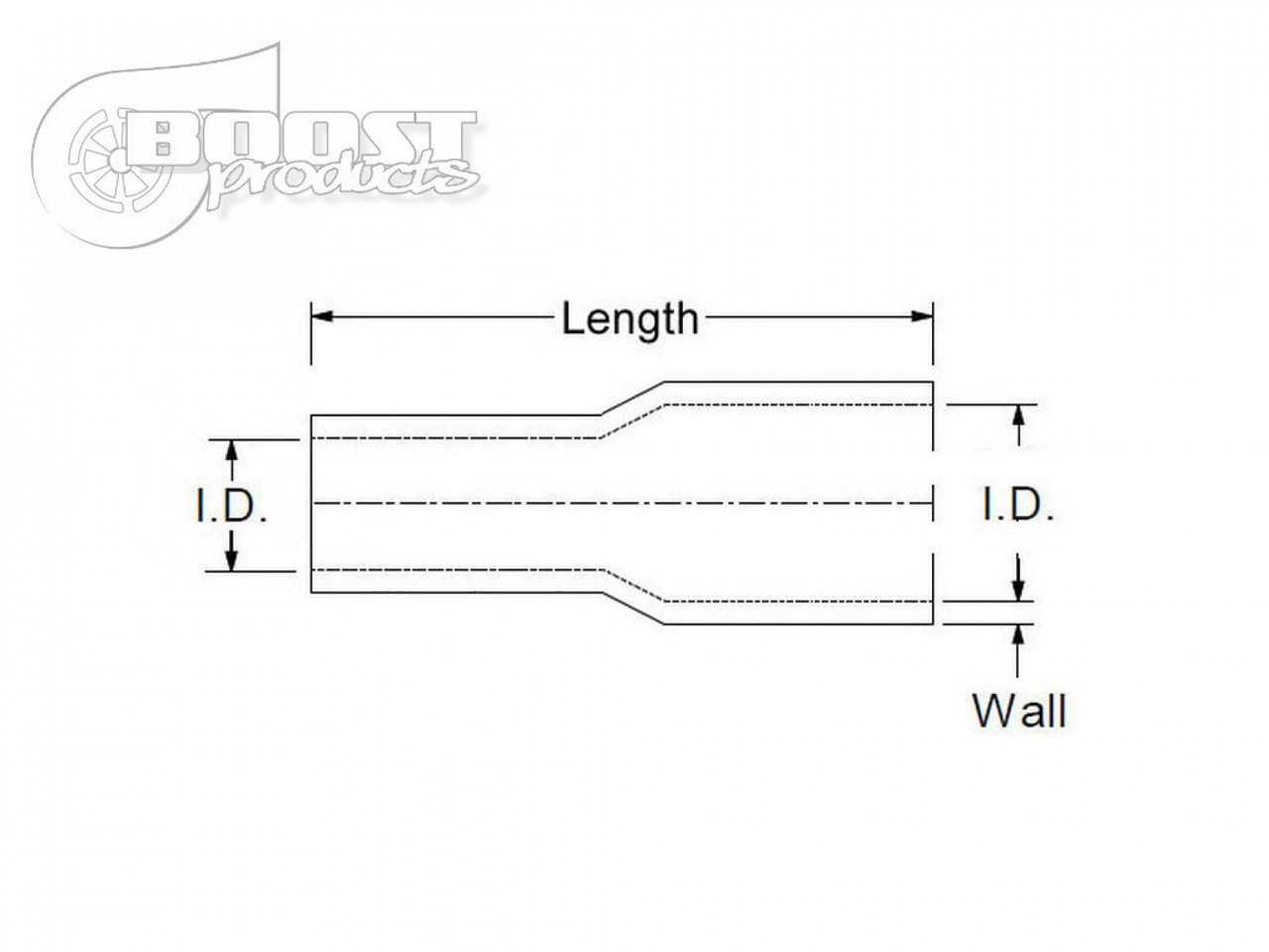 BOOST Products Silicone Reducer Coupler, 57 - 51mm (2-1/4" - 2") ID, Black (BOP-3257057051)