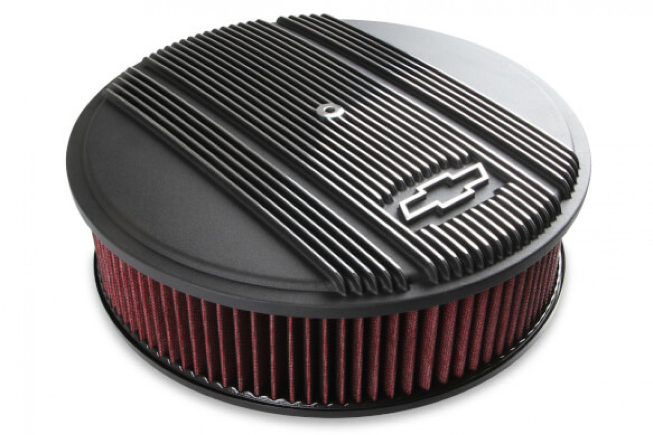 Holley Vintage Series GM Licensed Air Cleaner - Satin Black Machined (HOL-1120-173)