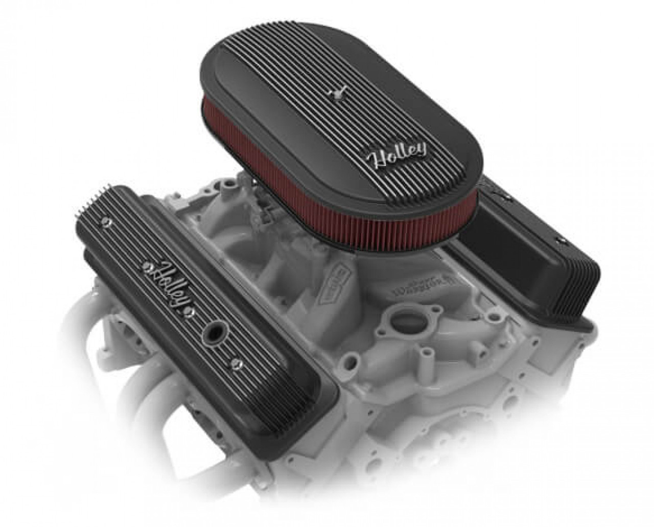 Holley Vintage Series Oval Air Cleaner - Satin Black Machined (HOL-1120-402)