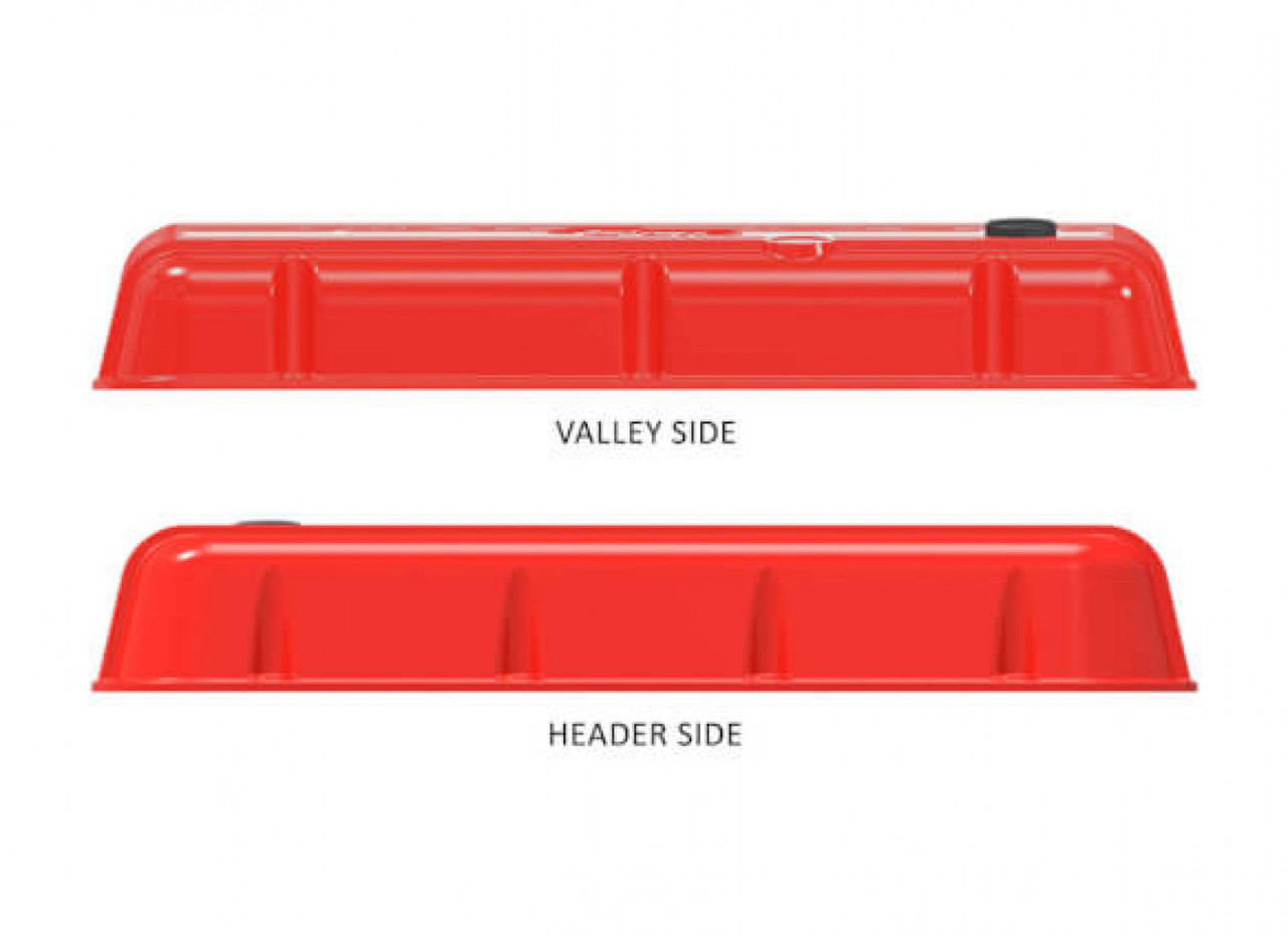 Holley Vintage Series Finned Valve Covers - BBC - Holley Red Machined (HOL-1241-303)