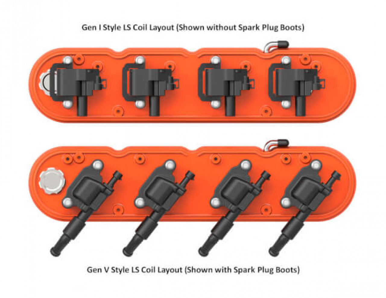 Holley 2-Piece Finned Valve Cover - Gen III/IV LS - Factory Orange Machined (HOL-1241-183)