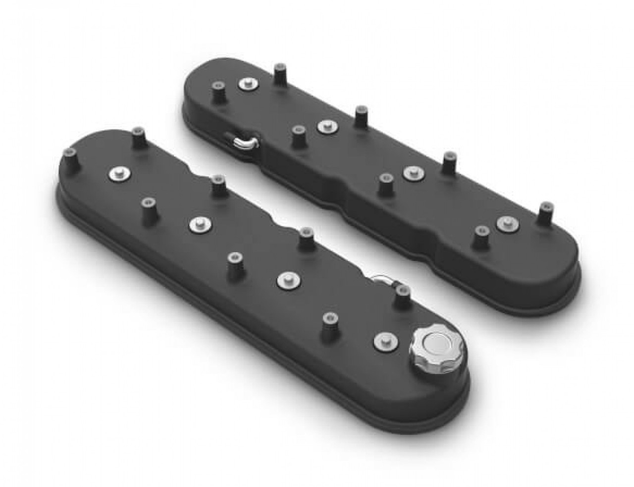 Holley Tall LS Valve Covers - Satin Black (HOL-1241-112)