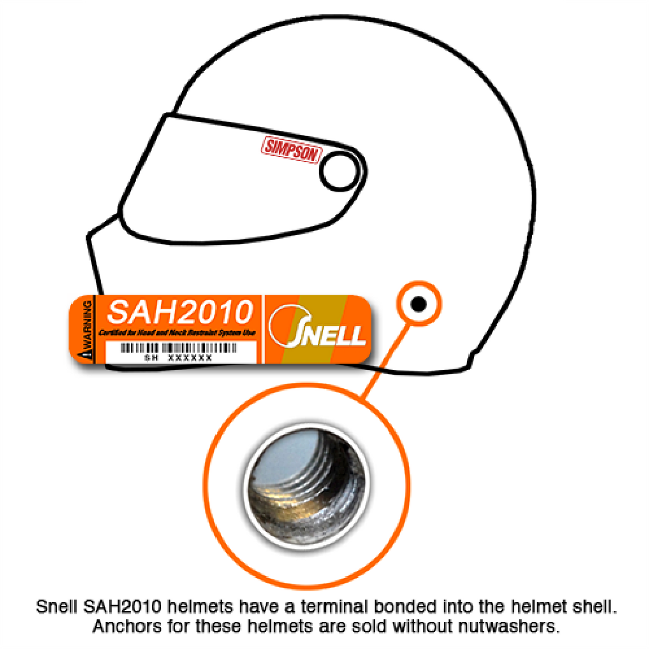 HANS Device Pro Ultra Lite Head & Neck Restraint Post Anchors Medium 20 Degrees FIA ONLY (SIM-PUL-PA-M-20-F)