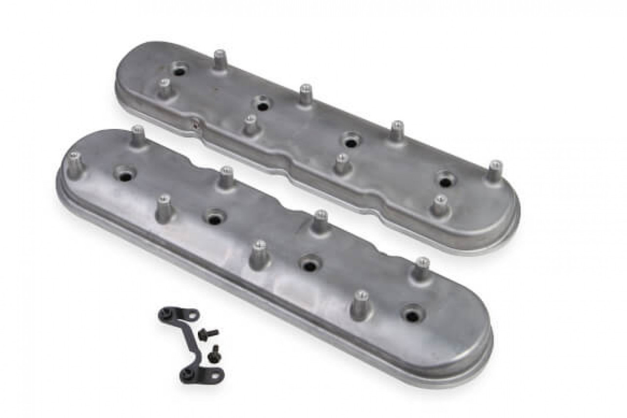 Holley Standard Height LS Valve Covers for Dry Sump Applications - Natural Cast (HOL-1241-92)