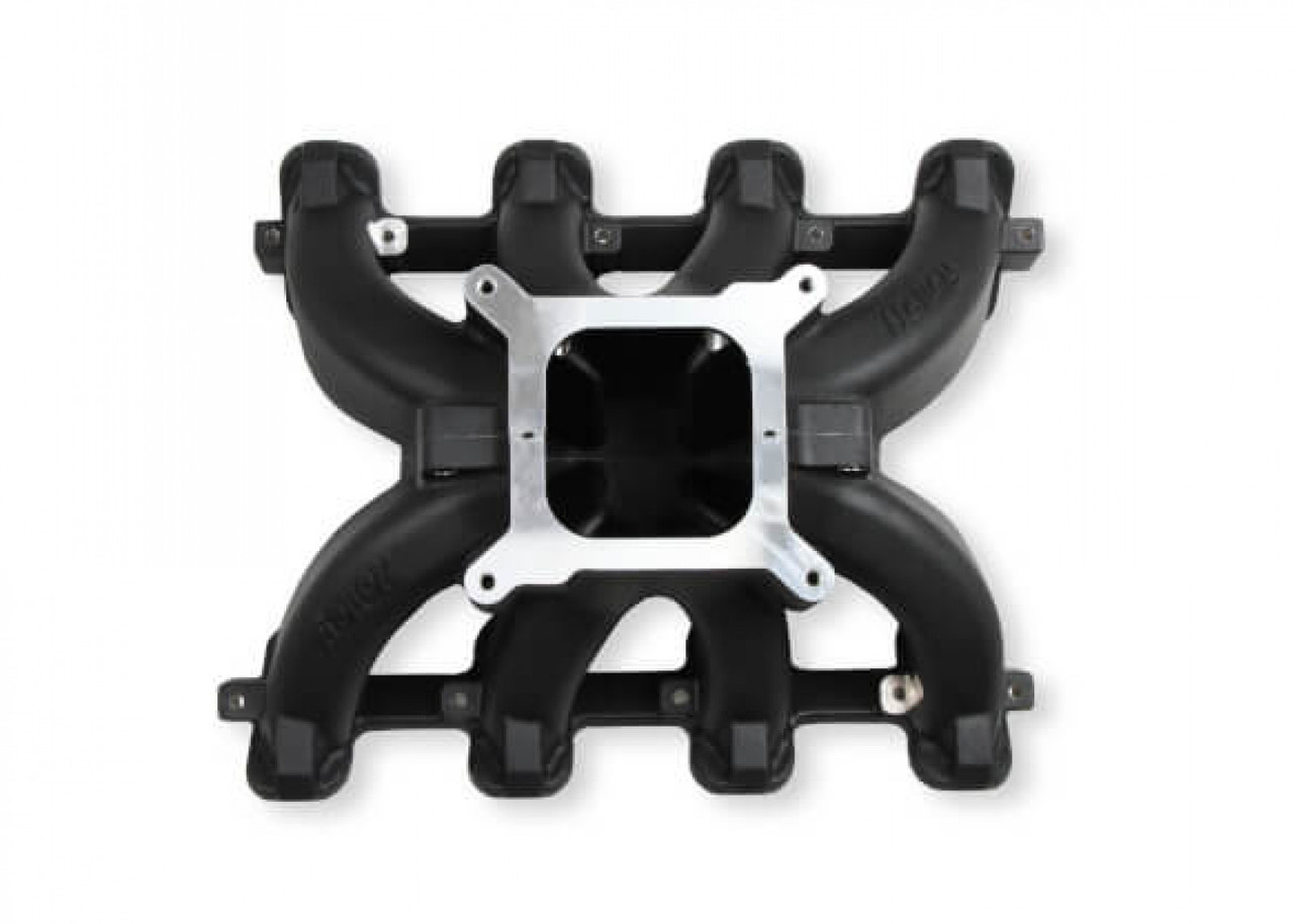 Holley Single Plane Split-Design Race Intake Manifold- GM LS1/LS2/LS6- Black (HOL-2300-256BK) Holley Single Plane Split-Design Race Intake Manifold- GM LS1/LS2/LS6- Black (HOL-2300-256BK)